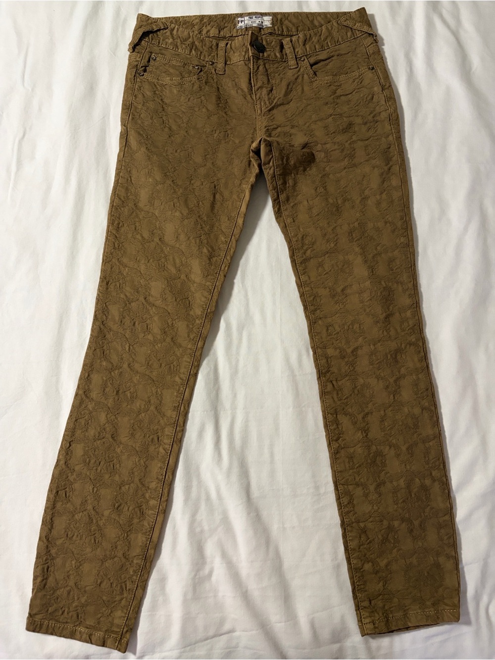 Free People Skinny Textured Jeans in Brown